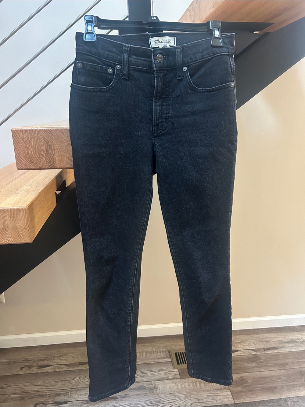 Madewell Black High-Rise Straight Jeans The Mid -Rise perfect vintage jeans